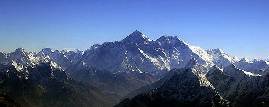 Aerial view of Mount Everest from the south-Highest Peak of Asia